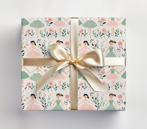 Dance Wrapping Paper Roll, Ballerina Wrapping Paper, Cute Ballet Gift Wrap, Ballerina Gift Wrap Roll, Cute Dance Gift Wrap