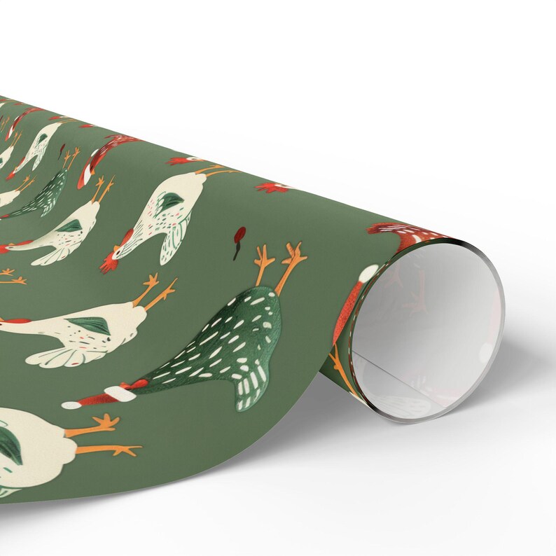 Chicken Wrapping Paper Christmas Chickens Gift Wrap Roll, Funny