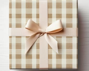Rol pastel inpakpapier Bruin geruit Cadeaupapierrol Jute inpakpapierrol Geruite inpakpapierrol