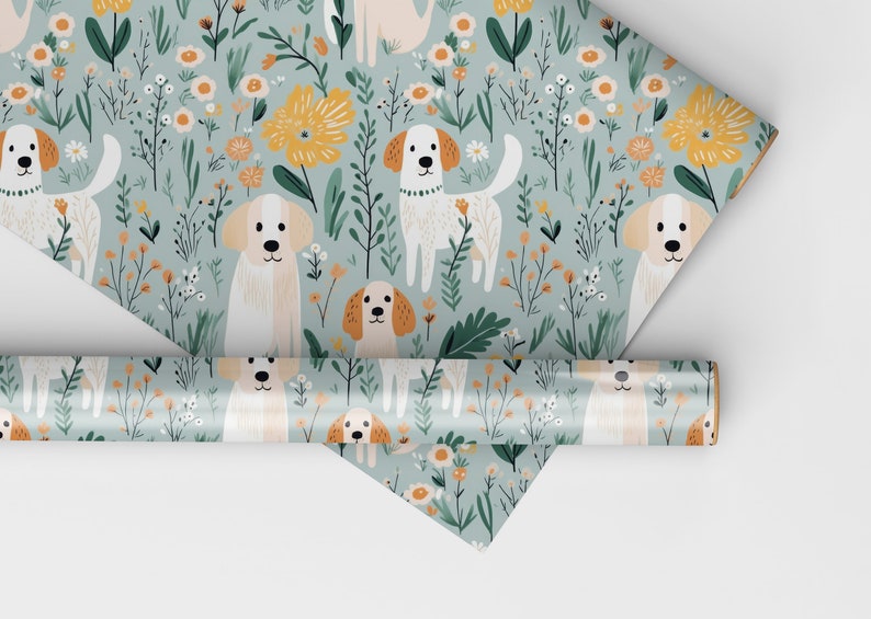 Dog Wrapping Paper, Quirky Dogs Gift Wrap for Dog Lovers, Dog Gift Wrapping Roll, Cute Dogs Wrapping Paper, Holiday Dogs Gift Wrap zdjęcie 2