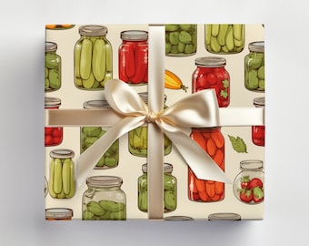 Canning Gift Wrap Roll Canning Wrapping Paper Crunchy Mom Gift Wrap Pickles Wrapping Paper Roll Homesteading Gift Wrap for Homesteaders