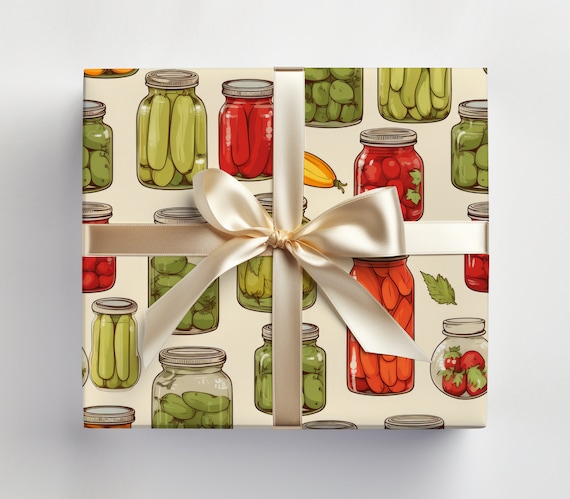 Canning Gift Wrap Roll Canning Wrapping Paper Crunchy Mom Gift Wrap Pickles Wrapping Paper Roll Homesteading Gift Wrap for Homesteaders