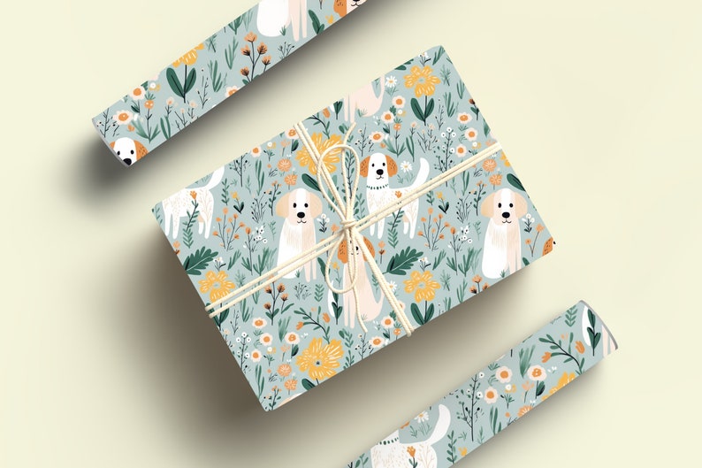 Dog Wrapping Paper, Quirky Dogs Gift Wrap for Dog Lovers, Dog Gift Wrapping Roll, Cute Dogs Wrapping Paper, Holiday Dogs Gift Wrap zdjęcie 6