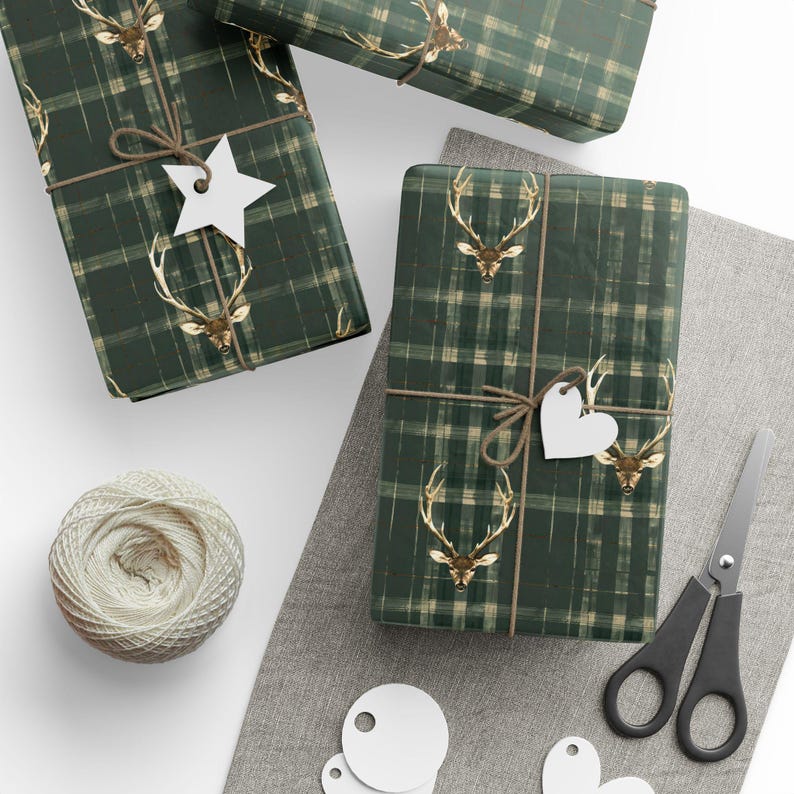 Hunting Wrapping Paper Hunters Gift Wrap Deer Christmas Wrapping Paper for Men, Gift Wrap for Men Christmas Men Gift Wrapping image 3
