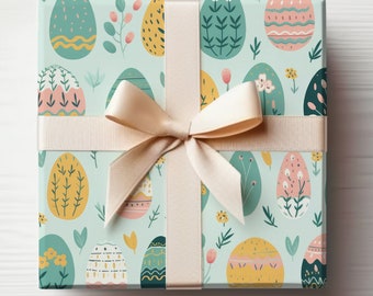 Easter Eggs Wrapping Paper Roll Easter Egg Gift Wrap, Cute Easter Eggs Wrapping Paper Roll Easter Wrapping Paper Roll, Easter Gift Wrapping