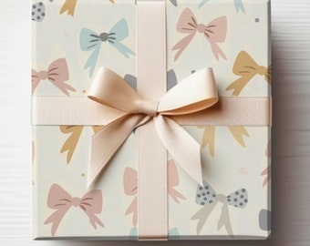 Papel de envoltura de baby shower para niñas, papel de envoltura de arcos lindos, rollo de envoltura de regalo de arco de pelo femenino, rollo de envoltura de regalo de niña, envoltura de regalo de arcos femeninos