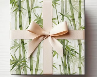 Bamboo Gift Wrap Roll Bamboo Wrapping Paper Chinese Bamboo, Watercolor Bamboo Gift Wrapping Roll Cute Bamboo Wrapping Paper Bamboo