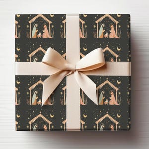 Nativity Wrapping Paper Roll, Christian Christmas Wrapping Paper, Religious Christmas Gift Wrapping Roll