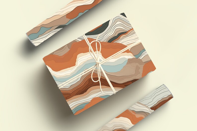 Geology Wrapping Paper Roll Geology Gift Wrap For Geologists, Geology Gift Wrapping Roll, Rock Layers Wrapping Paper image 7