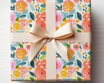 Citrus Wrapping Paper Roll Oranges Gift Wrapping Roll Girly Wrapping Paper Roll Little Cutie Gift Wrap Roll