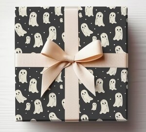 Papier Cadeau Halloween - 3 Rouleaux 43 Cm X 3,5 M (3 Couleurs Fantôme)