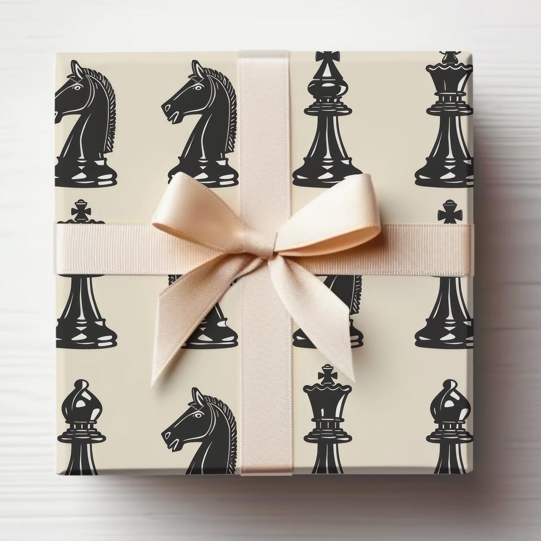 Chess Wrapping Paper Roll Chess Lovers Gift Wrap Roll, Chess Gift Wrap ...