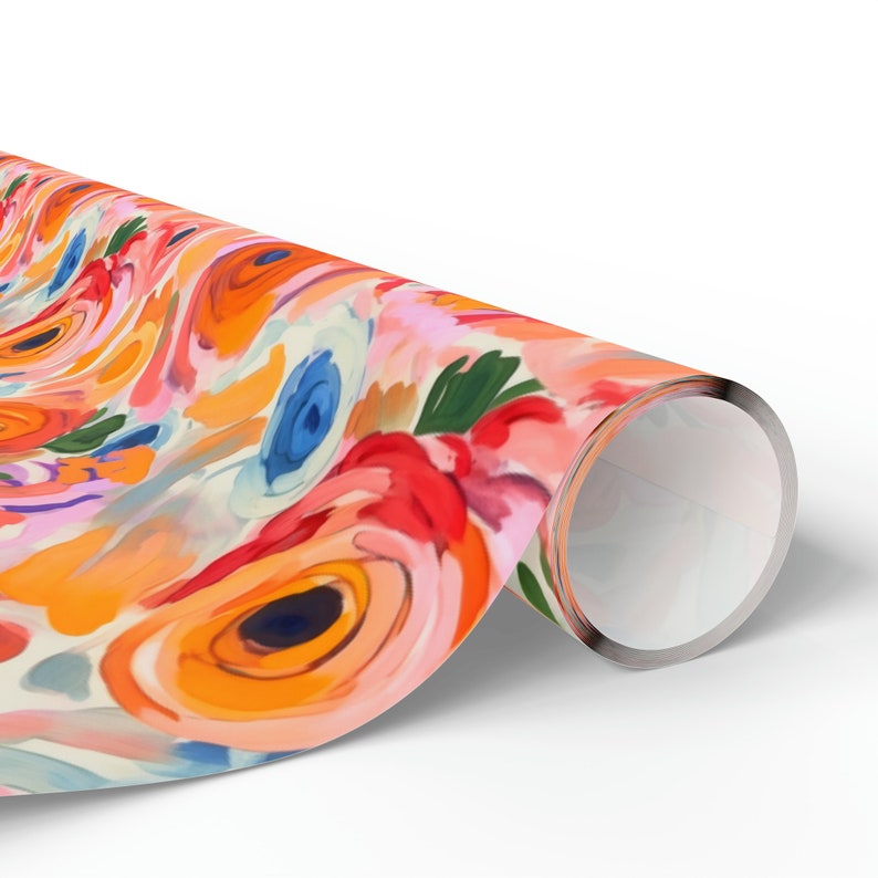 Girly Wrapping Paper Girly Gift Wrap, Tropical Floral Gift Wrap Roll, Girly Wrapping Paper Roll, Girl Birthday Wrapping Paper Pink image 3