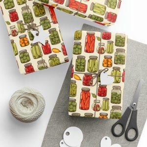 Canning Gift Wrap Roll Canning Wrapping Paper Crunchy Mom Gift Wrap Pickles Wrapping Paper Roll Homesteading Gift Wrap for Homesteaders image 2
