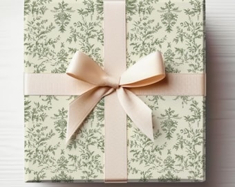 Vintage Christmas Wrapping Paper Vintage Christmas Tree Wrapping Paper Roll Sage Green Vintage Wrapping Paper Classy Christmas Gift Wrap