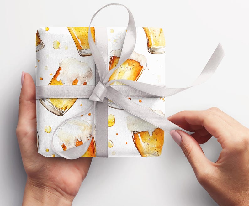 Beer Wrapping Paper Roll Beer Enthusiast Gift Wrapping Roll Christmas Beer Gift Wrapping Roll Beer image 6