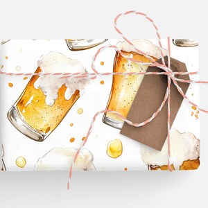 Beer Wrapping Paper Roll Beer Enthusiast Gift Wrapping Roll Christmas Beer Gift Wrapping Roll Beer image 8