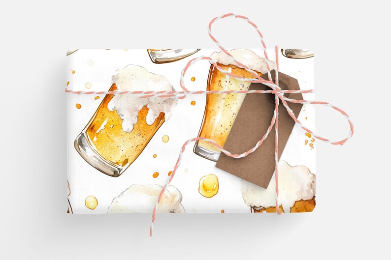 Beer Wrapping Paper Roll Beer Enthusiast Gift Wrapping Roll Christmas Beer Gift Wrapping Roll Beer image 8