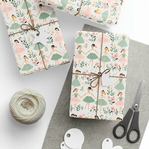 Dance Wrapping Paper Roll, Ballerina Wrapping Paper, Cute Ballet Gift Wrap, Ballerina Gift Wrap Roll, Cute Dance Gift Wrap image 2
