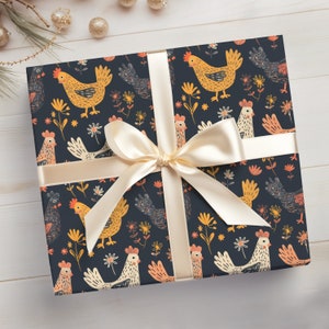 Chicken Wrapping Paper, Cute Chickens Gift Wrap Roll Homesteading Wrapping Paper Roll Chickens Gift Wrapping Roll image 7