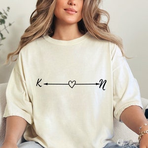 Comfort Colors Custom Text Heart Shirt, Couple Shirt, Cute Valentines Day Shirt, Personalized Heart Shirt, Lover Shirt, Love Custom Shirt