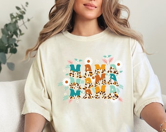 Floral Mother&#39;s Day Shirt, Comfort Colors Mama Shirt, Gift For Mom, Mama Shirt, Flower Shirt for Women, Funny Gift Shirt, Mother&#39;s Day Gift