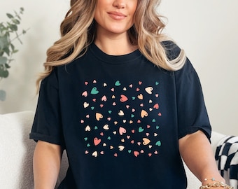 Comfort Colors Heart Shirt, Cute Heart Shirt, Love Yourself Heart Shirt, Cute Heart Be King Graphic Tees, Colorful Love Shirt, Gift for Mom