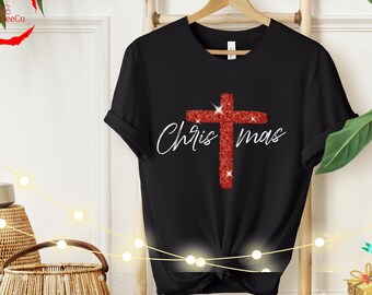 Merry Christmas shirt, Christmas Cross Shirt, Jesus Christmas Shirt, Christmas Family Shirt, Cute Winter Shirt, Christmas Gift Shirt