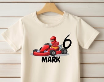 Custom Race Car Shirt, Personalized with Age and Name, Fast Race Car Shirt, Race Car Birthday Shirt, Race Car Shirt, Birthday Party Shirt