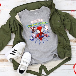 Spidey and His Amazing Friends Birthday Shirt, Spiderman Inspired Birthday Shirt, Toddler Birthday Tee, Custom Kids Tshirts, Spidey Shirt