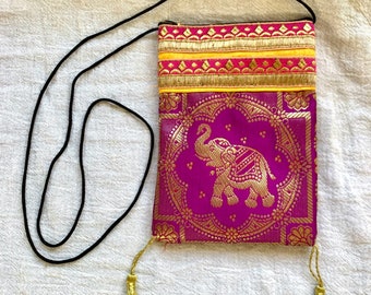 Purple/Gold Elephant Pouch