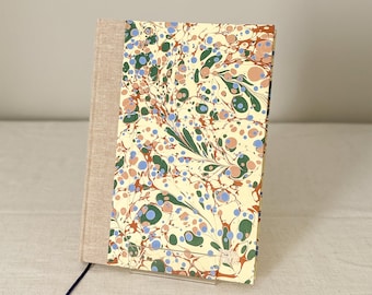 A5 & A6 Hand-Marbled Hardcover Notebook, Traditional Binding with Ribbon