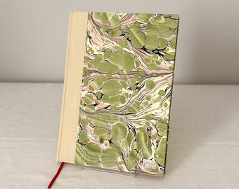 A5 & A6 Hand-Marbled Hardcover Notebook, Traditional Binding with Ribbon
