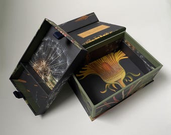 Handmade Two-Tier Magnetic Jewellery Box – Dandelion