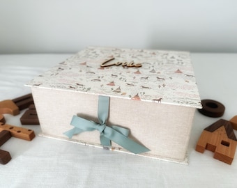 Personalised Baby Keepsake Box — Handmade Memory Box with Name