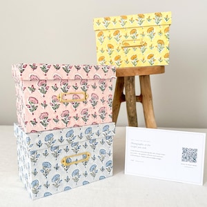 Fotolåda för 4x6-utskrifter, receptkortslåda, blomsterminneslåda
