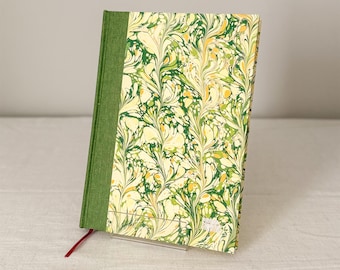A5 & A6 Hand-Marbled Hardcover Notebook, Traditional Binding with Ribbon