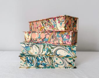 Handmade Marbled Clamshell Box – Desk Organiser & Jewellery Storage