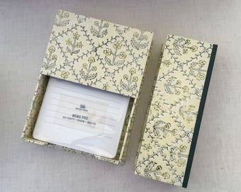 Handmade Desk Set |  Personalised Memo Pad Box & Pencil Case | Dandelion Print | Botanical Stationery