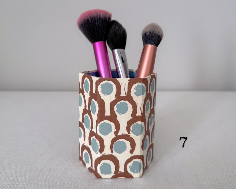 Personalised Hexagonal Pen Pot / Makeup Brush Holder image 8