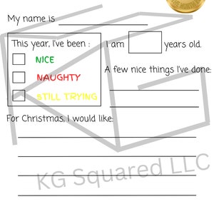Carta a Santa- Imprimible