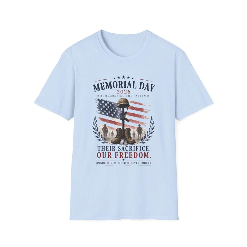 Camiseta del Día de los Caídos 2026, Camiseta en recuerdo de los caídos, Homenaje militar patriótico, Su sacrificio nuestra libertad, Camiseta de honor a los veteranos imagen 7