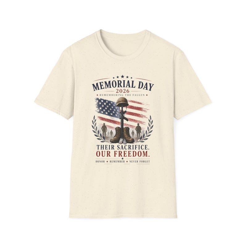 Camiseta del Día de los Caídos 2026, Camiseta en recuerdo de los caídos, Homenaje militar patriótico, Su sacrificio nuestra libertad, Camiseta de honor a los veteranos imagen 4