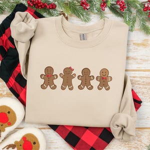 Gingerbread Embroidered Christmas Sweatshirt, Funny Holiday Crewneck Sweatshirt, Cozy Winter Sweater, Christmas Cookie Shirt, Christmas Gift