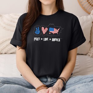 Peace Love America Shirt, USA Karte Shirt, Unabhängigkeitstag Shirt, 4