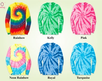 Tie Dye Pullover Crewneck Sweatshirt, Soft Cotton Comfort Wear Sweatshirts, Long Sleeves Adults Tie Dye Shirt, Perfect Gift for Mother's Day