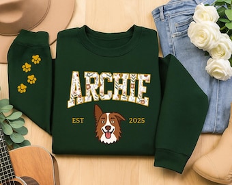 Custom Dog Portrait Sweatshirt, Personalized Pet Face Sweater, Cute Cat Mom Sweatshirt, Custom Dog Photo Sweater, Unique Gift for Pet Lovers