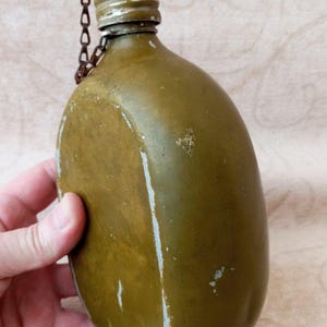 Old Military 1953 year Water Flask. Original army flask, belt case aluminum flask. Military Water bottle, accessory soldier.