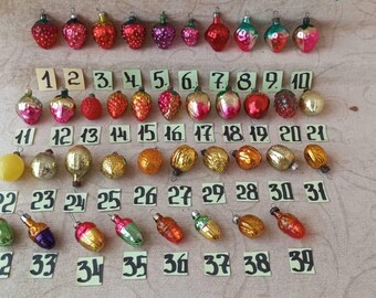 Vintage Christmas decorations. Glass Christmas tree decorations. Hand-painted. New Year's ornament. Seasonal decor. Interior item.