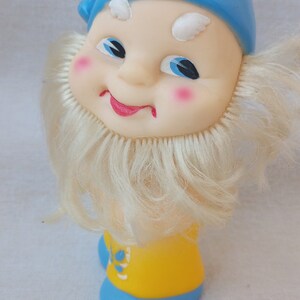 Vintage Soviet rubber toy Gnome, elf. Collectible item. Personal gift.